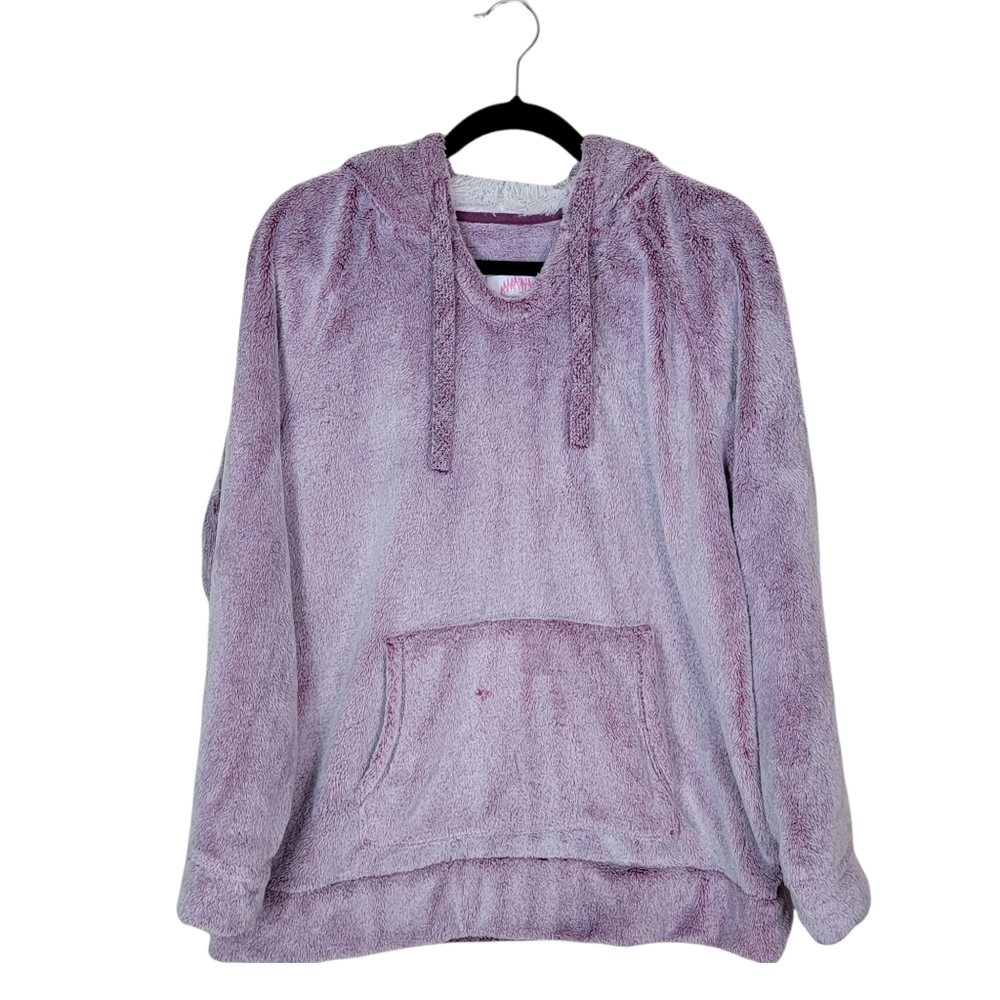 Member's Mark Women's Cozy Plush Hooded Wine/Cream Pullover Size‎ XL